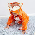 Miniatyrbild 5 av 5: Unisex baby Vinter Höst Flanell Huva Romper Cosplay Jumpsuit Hög kvalitet Fox 2 5 Months