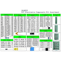 Pikkukuva 4 / 5: 1818 kpl DIY Elektroniikkakomponenttisarja Valikoima Vastukset LED Triodi Kondensaattorit Diodit PCB Potenti