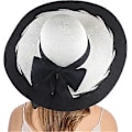 Miniatyrbilde 5 av 5: Solhatt for kvinner, bred brem, UV-beskyttelse, sommerhatt, sammenleggbar, rullbar, floppy strandhatt for kvinner