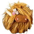 Miniatyrbild 1 av 4: Handgjord Highland Cow Gnome, Farmhouse Nordic Dwarf Heminredning Yellow brown