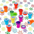 Miniatyrbilde 3 av 4: 36 stk. Vinter Snøfnugg Stempler Plast Fargede Stempler Assorterte Snøfnuggstempler For Kortlaging Julefestgaver, 6 Stiler