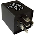 Miniatyrbillede 1 af 5: Justerbart 5-benet LED elektronisk blinkrelæ Blinklysrelæ til bil og motorcykel sort 1 stk. (WS)