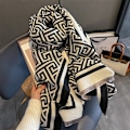 Miniatyrbild 2 av 5: 2023 Brand Warm Cashmere Poncho Sjal Scarf Print Tjock Pashmina Vinterfilt Wraps Bufanda Casual Hijab Stoles Echarpe FYR-93-1 65x185cm