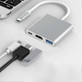 Miniatyrbild 3 av 3: USB C Dockningsstation 3 i 1 Aluminiumlegering 4K HD 5Gbps Överföring Bred Användning USB C Hubb för Laptop Mus Tangentbord