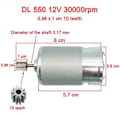 Pikkukuva 1 / 5: Lasten sähköauton DC-moottori, lasten auton nopea moottori, DL 550 suuritehoinen moottori 570 35000rpm moottori sy
