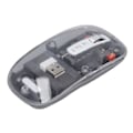 Miniatyrbilde 1 av 3: Bluetooth Trådløs Mus BT1 BT2 2.4GHz 3 Modus Stille Justerbar DPI Oppladbar Transparent Mus for PC Laptop Nettbrett Grå