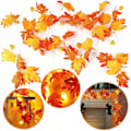 Miniatyrbild 1 av 5: Konstgjorda höstlönnlöv Pumpagirland LED Fairy String Light Jul Thanksgiving Dekoration DIY Halloween Party Hem style F