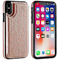 Miniatyrbillede 2 af 5: Iphone Xs Iphone X Wallet Case Med Kortholder, dobbelt Magnetisk Lås - Rosaguld