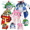 Miniatyrbild 2 av 5: 6st/ set 2023 Korea Speelgoed Polis Robocars Transformatie Robot Poli Roy Amber Anime Metall Actionfigur Tecknad Leksaksbil Barn 3