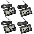 Miniatyrbillede 1 af 5: Mini Digital LCD Termometer Temperatur med Temperaturprobe Sensor Tester til Køleskabe Frysere Akvarium (4x Sort)-jie-jie