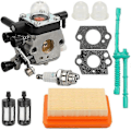 Miniatyrbilde 1 av 5: Forgassersett for Stihl MM55 MM55C Jordfreser 4601-120-0600 Erstatningspakke Zama C1Q-S202A Karbohydrat NN