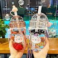 Miniatyrbilde 4 av 5: Bubble Tea Kopp, 560ml Gjenbrukbar Drikkekopp Med Lokk Og Sugerør For Smoothies, Milkshakes Og Juice, Flott For Hjem Og Kontor (lilla).
