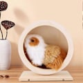 Miniatyrbillede 1 af 5: Hamster Små Kæledyr Træhus Sjovt Hjul Løb Hvile Rede Lege Træningslegetøj (S)