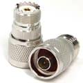 Miniatyrbilde 1 av 2: 2-pakning N-type hann til UHF hunn SO239-adapter
