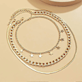 Miniatyrbillede 4 af 5: Punk Lagdelt Halskæde Guld Stjerne Slangeben Led Multilayer Choker Halskæder Lagdeling Papirclips Halskæde Kæde Smykker til Kvinder Piger