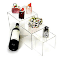 Miniatyrbillede 2 af 3: Akryl Display Risers 3 Størrelser Trin Akryl Display Stand Anti-korrosion Klar Vitrineskab Hylde Til Figur Samling Smykker Cup Cake Buffet