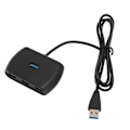 Pikkukuva 1 / 3: 4-porttinen USB 3.0 -keskitin LED-merkkivalolla, Micro USB -virtalähde, 5 Gbps 4-porttinen USB-keskitinjakaja pitkällä datakaapelilla Windowsille ja Linuxille