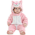 Miniatyrbild 1 av 5: Unisex baby Vinter Höst Flanell Huva Romper Cosplay Jumpsuit Hög kvalitet Cat 2 5 Months