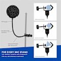 Miniatyrbillede 2 af 5: Højkvalitets Mikrofon Pop Filter Metal Pop Filter Skærm Vindskærm Pop Filter til USB Mikrofon