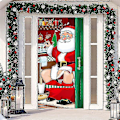 Miniatyrbild 1 av 5: Juldekorationer, Rolig Tomte Toalettdörr Överdrag Tyg Tomte Toalett Bakgrund Banner För Juldörrsdekorationer,-jie