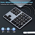 Miniatyrbild 4 av 5: Bluetooth Numerisk Knappsats, 35 Tangenter Trådlös Numerisk Knappsats, Portabel Slim Bluetooth Numpad för Laptop, ,P