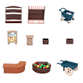 Miniatyrbild 1 av 5: Mini Simulerings Fruktbutik Set Mini Butik Mini Hus Lekleksaker Simulerad Kassa Simulerad Fruktstånd Simulerad Dragvagn Leksaker