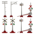 Miniatyrbillede 1 af 3: 8 stk. Model Tog Trafiklys Jernbane Mini Signallys Mikro Landskabslys Krydsningsskilt Model til DIY Sandbord Dekorationer