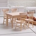 Pikkukuva 1 / 5: Pöytä ja tuoli puinen nukkekodin huonekalusetti, miniatyyri nukkekodin tarvikkeet - 1/12 mittakaava