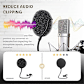 Miniatyrbillede 4 af 5: Højkvalitets Mikrofon Pop Filter Metal Pop Filter Skærm Vindskærm Pop Filter til USB Mikrofon