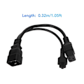 Miniatyrbillede 3 af 3: IEC320 C20 Han til C5 C19 Hun Kabel 20A 125V 16A 250V 1 ind 2 ud PVC Hus IEC320 Y Splitter Kabel 0,32 m