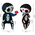 Miniatyrbillede 2 af 5: Sukkerkranie Par Figur Statue, Håndværk Søde Valentinsdag Halloween Kranie Dekor, Kraniehoved Skelet Figur Statue Display, Sødt Kranie Par