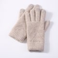 Miniatyrbild 5 av 5: Kvinna Vinter Varmstickade Full Finger Handskar Herr Solid Woolen Touch Screen S-xl Style5