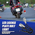 Miniatyrbillede 3 af 4: Universal Motorcykel Nummerpladelygte 12V 2-pak med Krom Skruebolte
