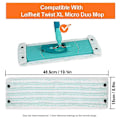 Miniatyrbilde 2 av 4: Pakke med 2 moppehoderstatninger for Leifheit Clean Twist/Combi M Micro Duo - Frynset klut 48,5 x 15 cm, Kompatibel Leifheit mopp, Mikrofiber erstatningsmopper