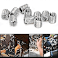 Miniatyrbilde 2 av 5: 10 stk. Innsettingsmutter, hunngjenget innsetting M8*1.25 hann M10*1.5 Lang 12 mm Bunnhull 9,0 mm Rustfritt stål Installasjonsmutter Reparer gjenget hylse Sokkel Scr