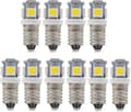 10 stk. E10 12v Kald Hvit Led Pærer 5smd 0.5w 50lm Lampekald Hvit
