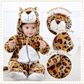 Miniatyrbild 4 av 5: Unisex baby Vinter Höst Flanell Huva Romper Cosplay Jumpsuit Hög kvalitet Leopard 2 5 Months