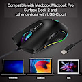 Miniatyrbilde 5 av 5: USB-C Mus Type C Ergonomisk Ledningsbasert Mus RGB Spillmus Optisk Mus
