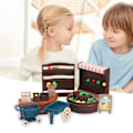 Miniatyrbild 5 av 5: Mini Simulerings Fruktbutik Set Mini Butik Mini Hus Lekleksaker Simulerad Kassa Simulerad Fruktstånd Simulerad Dragvagn Leksaker