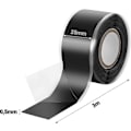 Miniatyrbillede 2 af 5: 1x 3m selvsmeltende (selvamalgamerende) silikone tape, isoleringstape og forseglingstape (vand, luft), 25mm bred, sort
