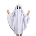 Miniatyrbild 1 av 4: Ghost Halloween-dräkt för barn Toddler Halloween Ghost Cape Spöklik men söt cosplay Halloween-festtillbehör, en one size för barn 1-9 år S