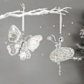 Miniatyrbild 2 av 5: Akryl julgran Hängande prydnader Älg Ängel Docka Klockhänge 2023 God Juldekoration för hem Xmas Nyår 2024 Butterfly
