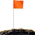 Miniatyrbillede 3 af 5: 50 stk. Markeringsflag, Orange Haveflag 15x4x5 tommer, Markeringsflag, Plæneflag Markører, Vandingsflag, Landskabsflag