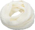 Dam Tjock Ribbstickad Vinter Infinity Cirkel Loop Halsduk Premium Crochet White