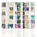 Pikkukuva 1 / 2: Kynsitaide kynsitaiteeseen, Manikyyri simpukankuoren fragmentti koriste hieno ohut epäsäännöllinen Crystal Mix Sizes Kynsikristallit Kirkas kynsien koristeluun