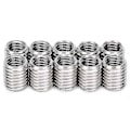 Miniatyrbilde 1 av 5: 10 stk. Innsettingsmutter, hunngjenget innsetting M8*1.25 hann M10*1.5 Lang 12 mm Bunnhull 9,0 mm Rustfritt stål Installasjonsmutter Reparer gjenget hylse Sokkel Scr