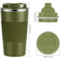Miniatyrbillede 2 af 3: Rejsekrus Genanvendelige Kaffekopper 510ml/18oz Termisk Isoleret Vakuumisolering Rustfri Stålflaske til Varme Kolde Drikke Sorte