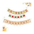 Miniatyrbilde 2 av 5: Happy Thanksgiving Banner Hengende Høst Høst Plakat Bakgrunnsbanner for Thanksgiving Day Party