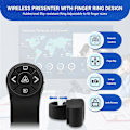 Miniatyrbilde 5 av 5: Trådløs Presenter RF 2.4G Fingerring Fjernkontroll PowerPoint PPT Slides Klikker Penn Oppladbar