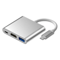 Miniatyrbild 2 av 3: USB C Dockningsstation 3 i 1 Aluminiumlegering 4K HD 5Gbps Överföring Bred Användning USB C Hubb för Laptop Mus Tangentbord